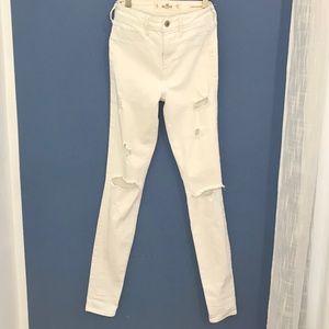 High waisted jeans Hollister high rise white distressed denim W25 L 32